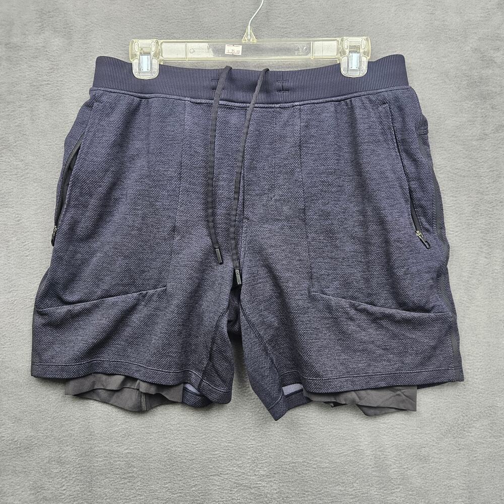 Lululemon Mens Athletic Shorts L Gray Lined Performance Gym Running Training